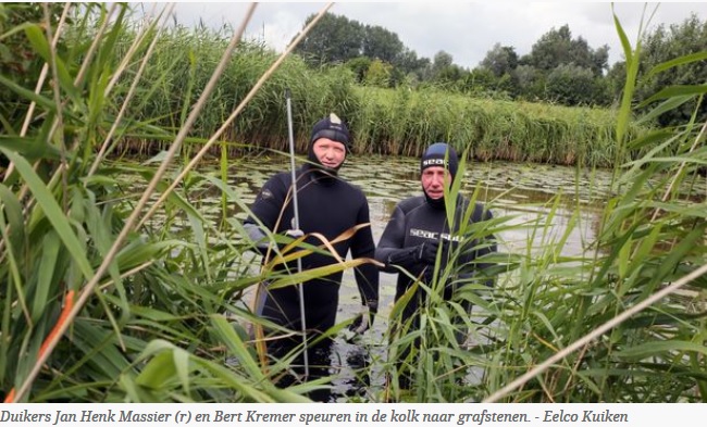 Zoeken naar grafzerken in kolk